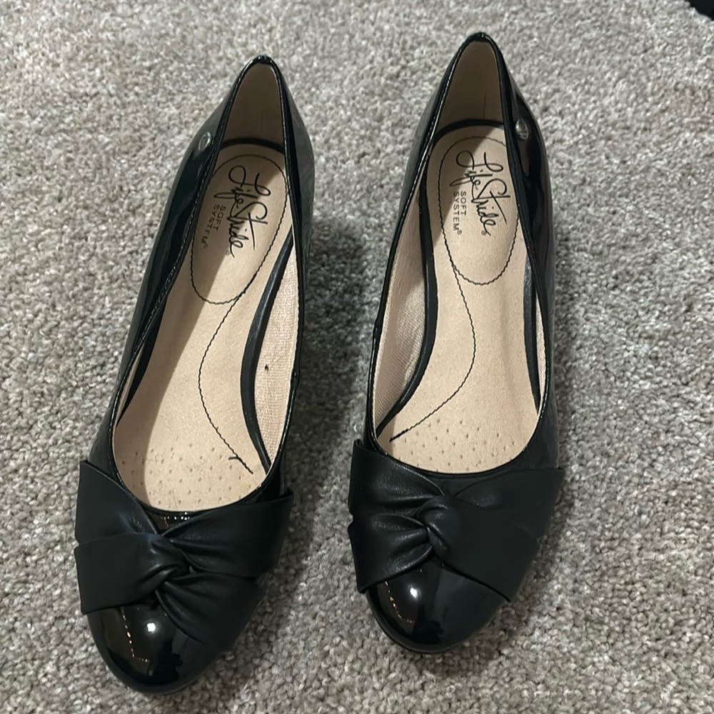 Life Stride Black Wedges